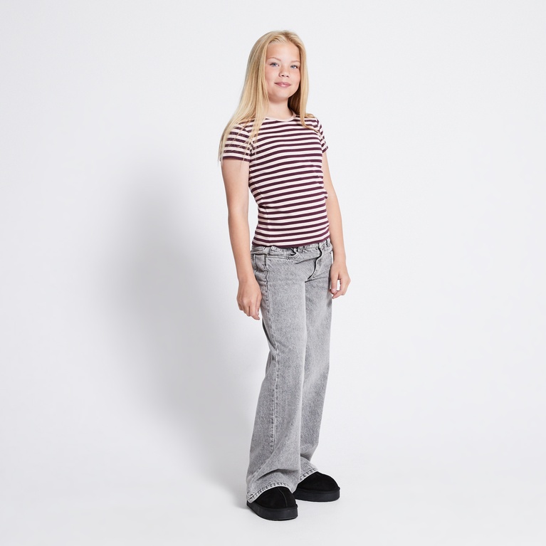 Ribbed tee "Ronja stripe" Pink